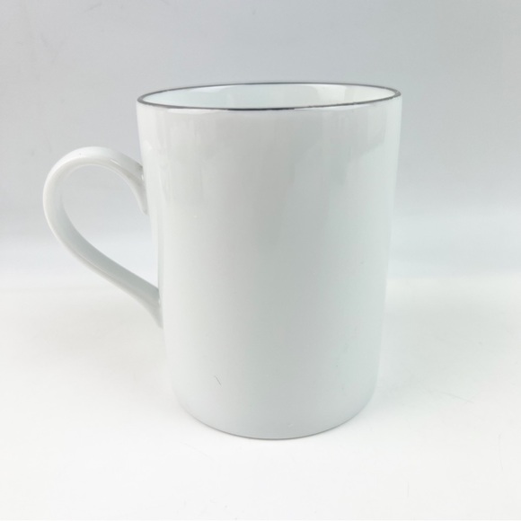 Vtg Pottery Barn Reindeer Donner Christmas Coffee Tea Mug Cup Silver Rim Japan - Picture 2 of 9